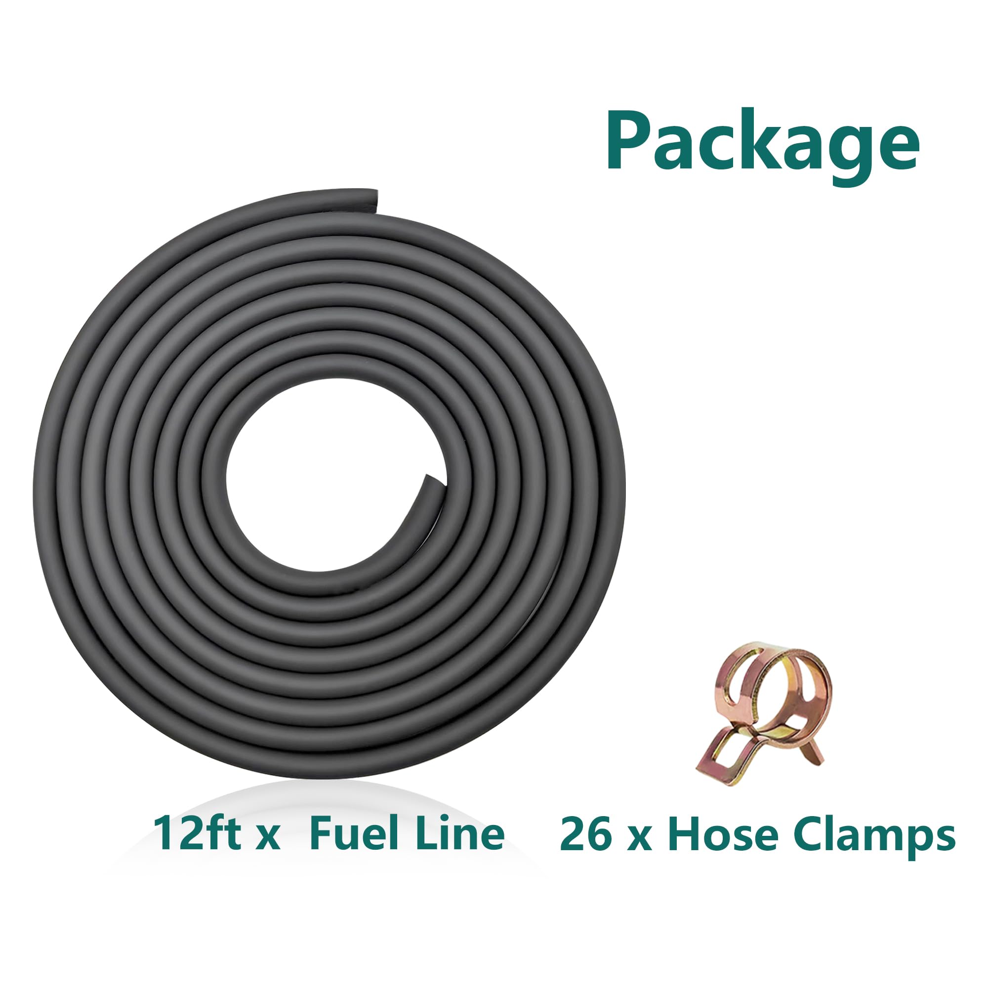 Amazon.com : 1/4 Inch ID Fuel Line Hose 12 Feet + 26Pcs 0.39
